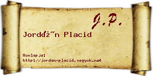 Jordán Placid névjegykártya
